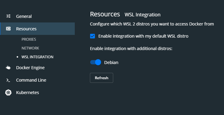 enable your distro on docker